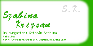 szabina krizsan business card